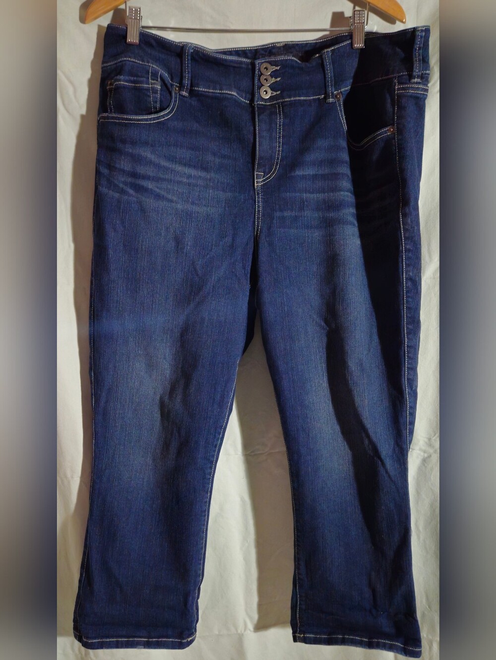 Torrid Dark Blue Denim Jeans with Red Accent